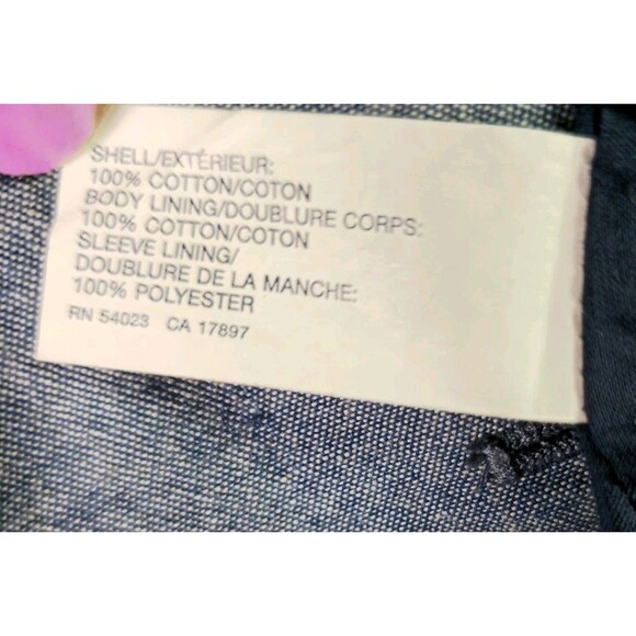 Gap Blue Chambray Preppy Blazer 12 Classic Notch Lapel Single Breasted Lined - Picture 9 of 16